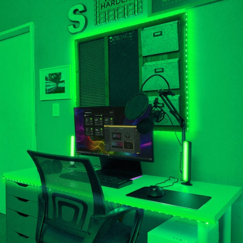 Smart LED Light Bars 2 Pack, Multi-Color Sound Reactive Dimmable Razor Chroma