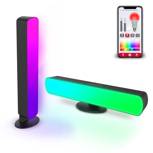 Smart LED Light Bars 2 Pack, Multi-Color Sound Reactive Dimmable Razor Chroma