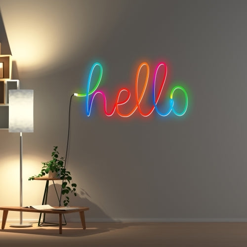 Smart 16.4 Ft Neon Outdoor LED Light Strip, RGB+IC Wi-Fi LED Rope Light, Water Resistant