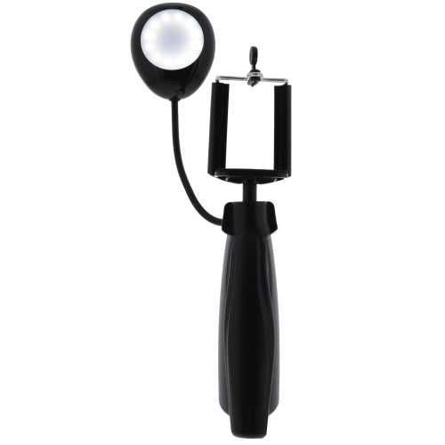 2-in-1 Dimmable Selfie Light Mount, Handheld or Fixed Tripod, 3 White Settings