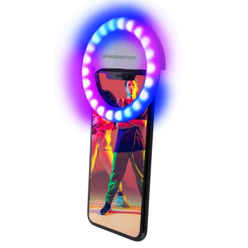Selfie Light Clip, For Smartphones/Laptops/Tablets, 15 Color Modes