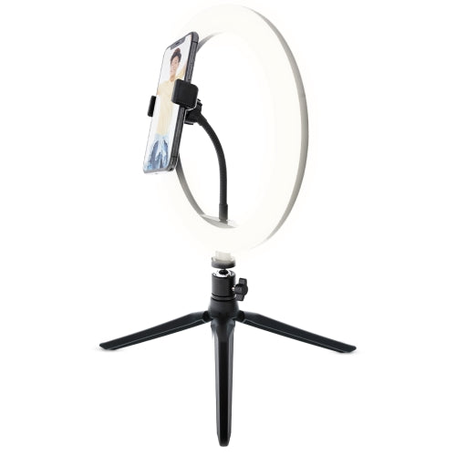 12 inch Multi White LED Ring Light, Clip-on Phone Mount, Live Videos, Vlogging
