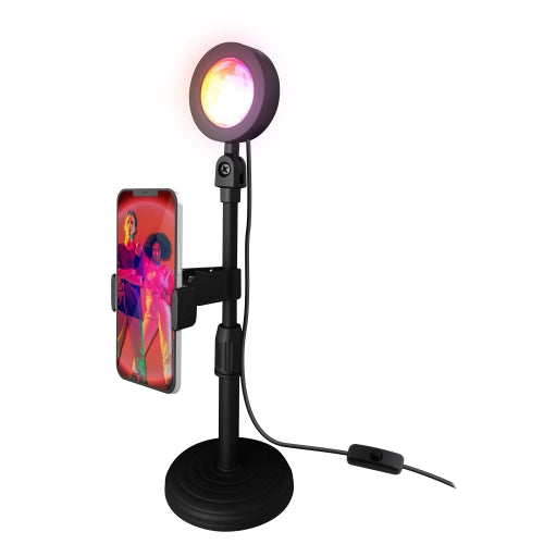 Sunset Selfie Lamp Light, Multi-color LED Lights, TikTok, Smartphone Mount