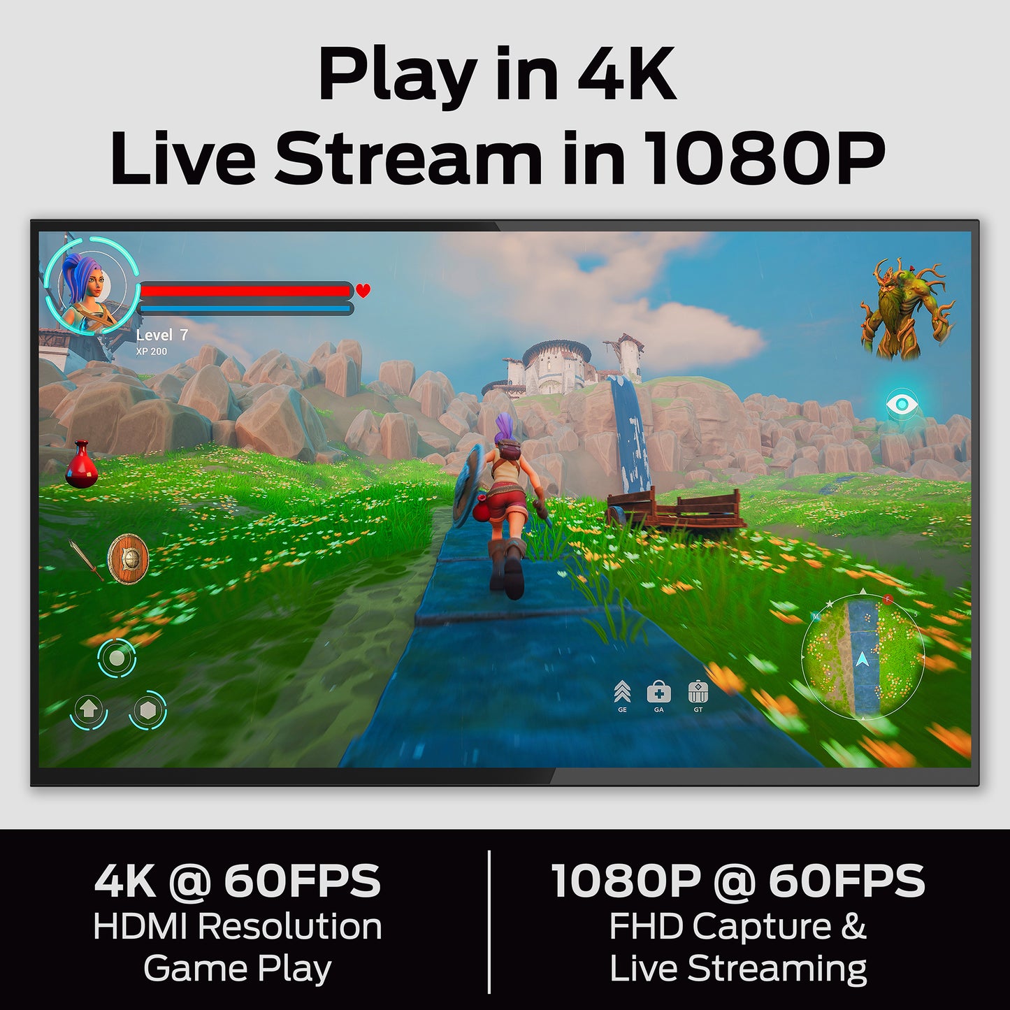 Capture Card, 4K 60FPS Game Play, 1080p 60FPS Capture & Streaming