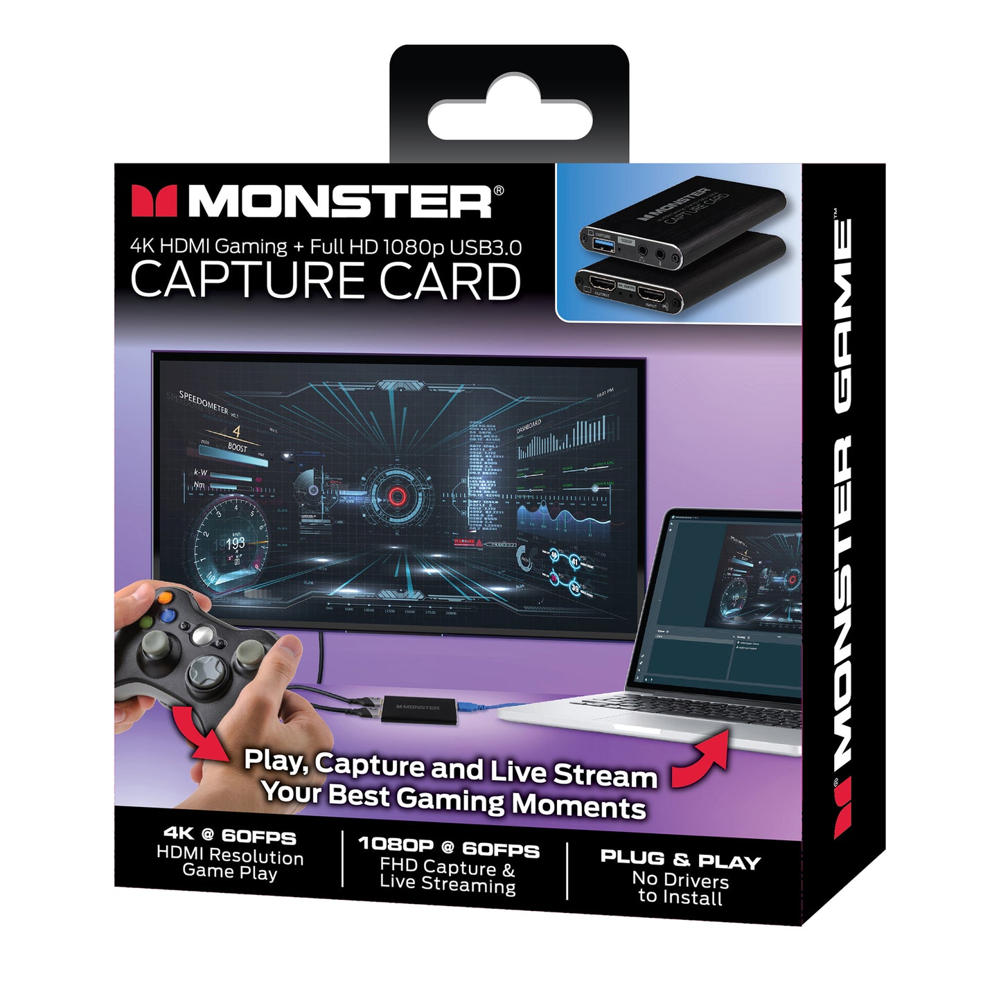 Capture Card, 4K 60FPS Game Play, 1080p 60FPS Capture & Streaming