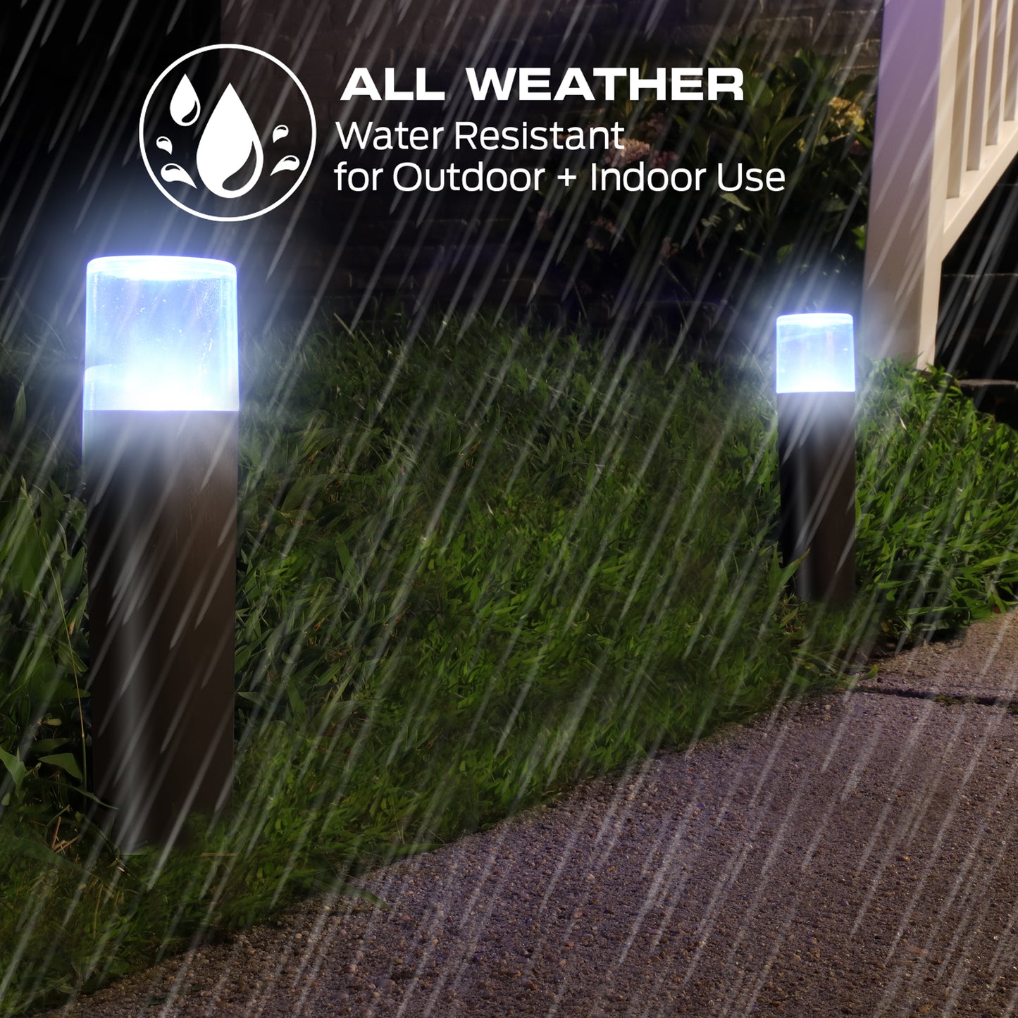 Smart Sound Reactive Pathway LED Lights, 4 Individually Controlled Dimmable LEDs, IP44 Water & Weather Resistant