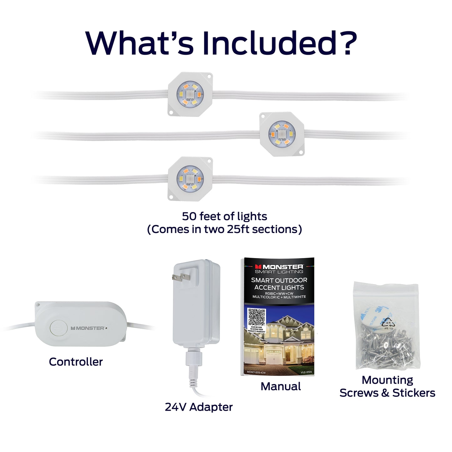 Smart Permanent Outdoor Lights, LED Eaves Lights, Weather & Water Resistant