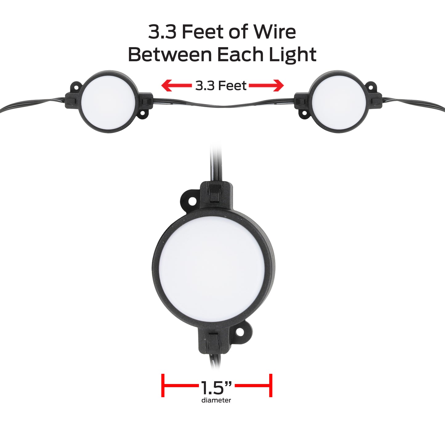 Smart Outdoor 50ft Sound Reactive Ground Accent LED Lights, 15 LEDs, Ground Stakes & Wall/Ceiling Mounts, Weather & IP44 Water Resistant