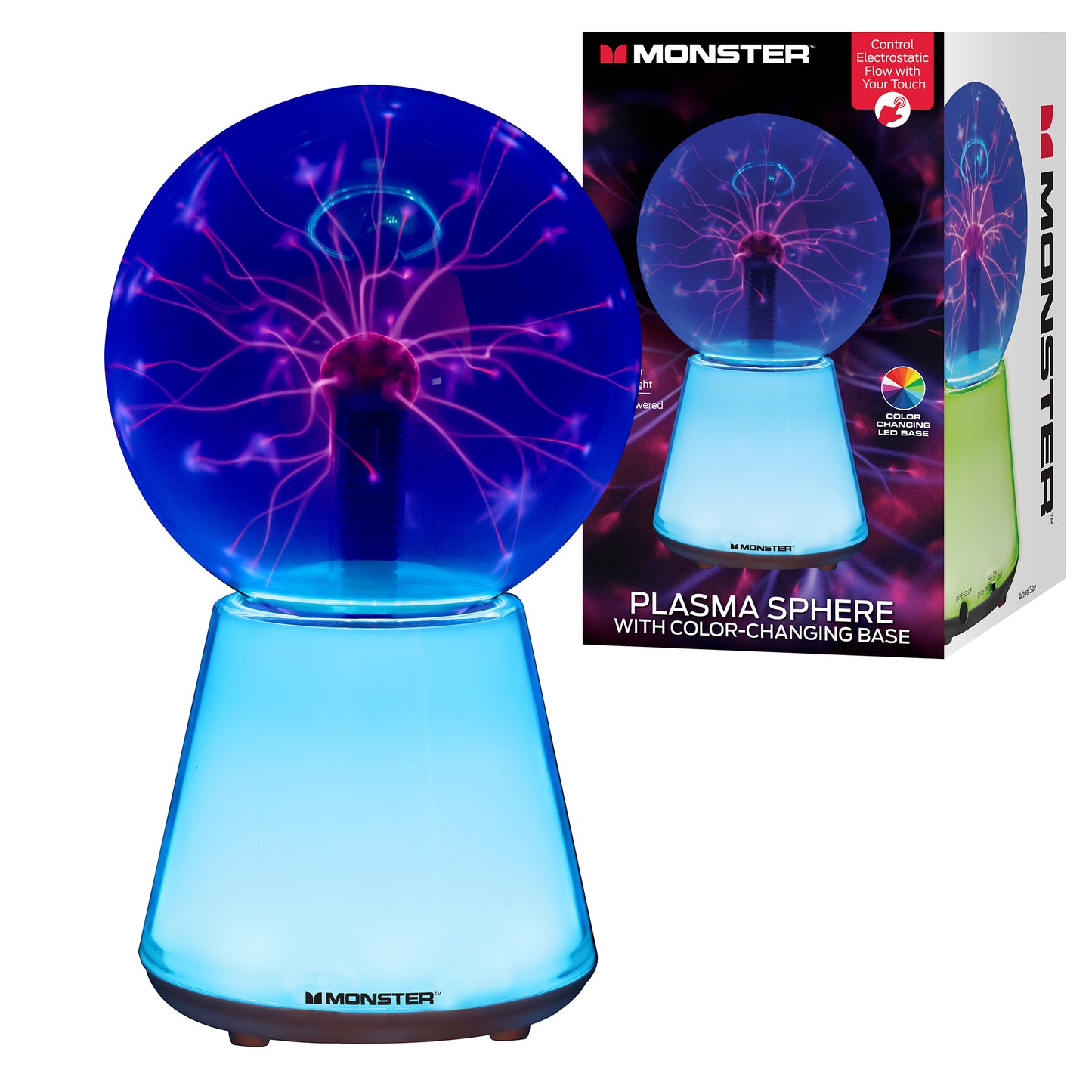 5.5" Plasma Sphere Multicolor Base, Timer Mode, Control Electrostatic Flow with Touch