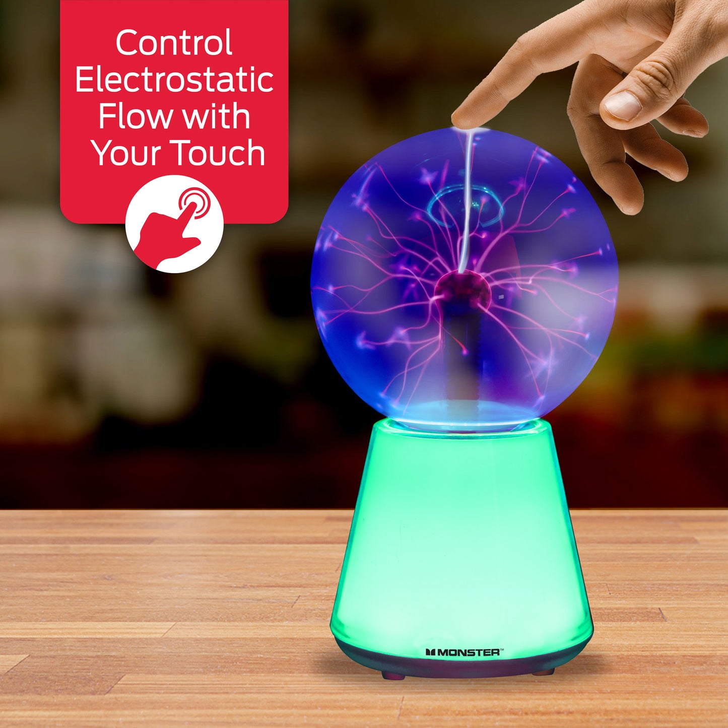 5.5" Plasma Sphere Multicolor Base, Timer Mode, Control Electrostatic Flow with Touch