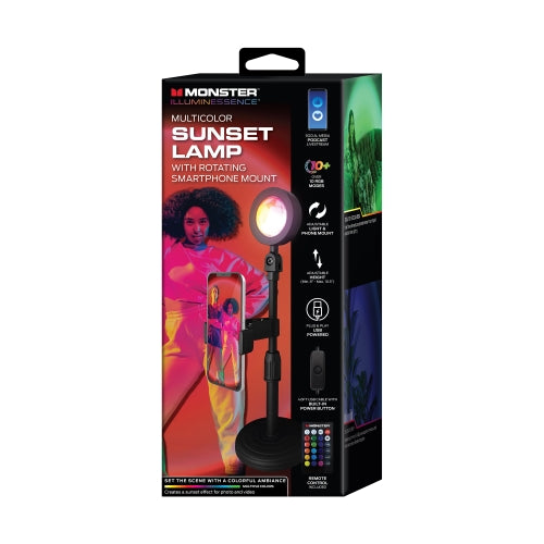Sunset Selfie Lamp Light, Multi-color LED Lights, TikTok, Smartphone Mount
