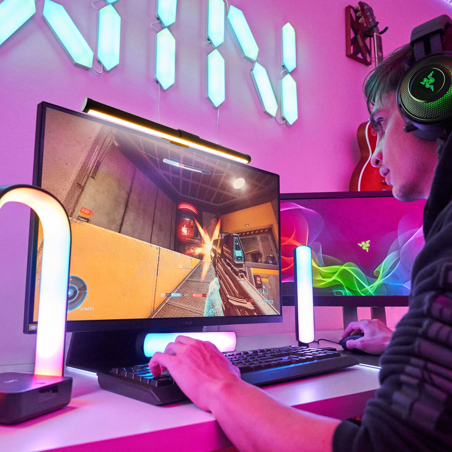 LED Duo Monitor Light Bars: Smart Color, Razer Chroma, App Control