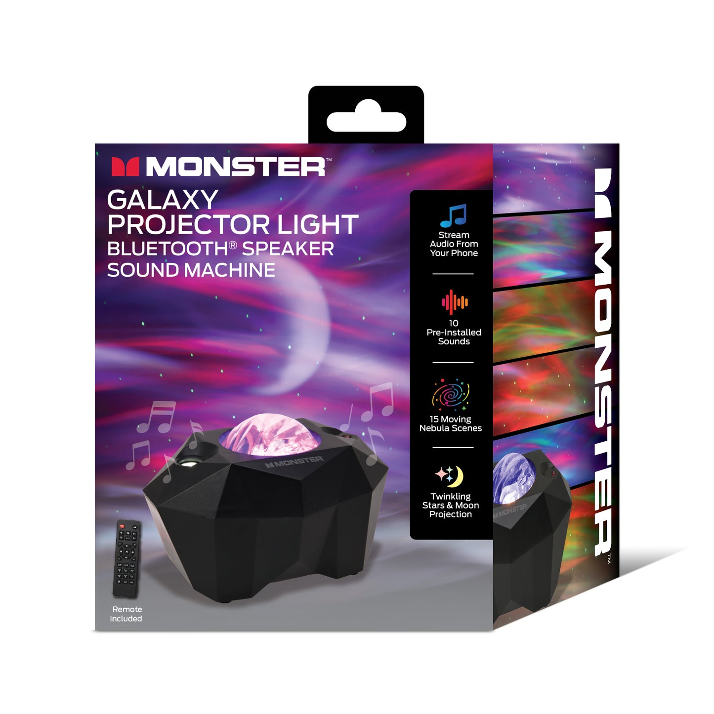 Monster Black Galaxy Light Projector & Bluetooth Sound Machine (10 Sounds)