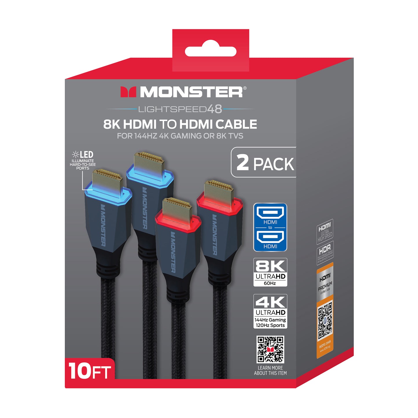 Monster 8k HDMI 10ft 2 pack