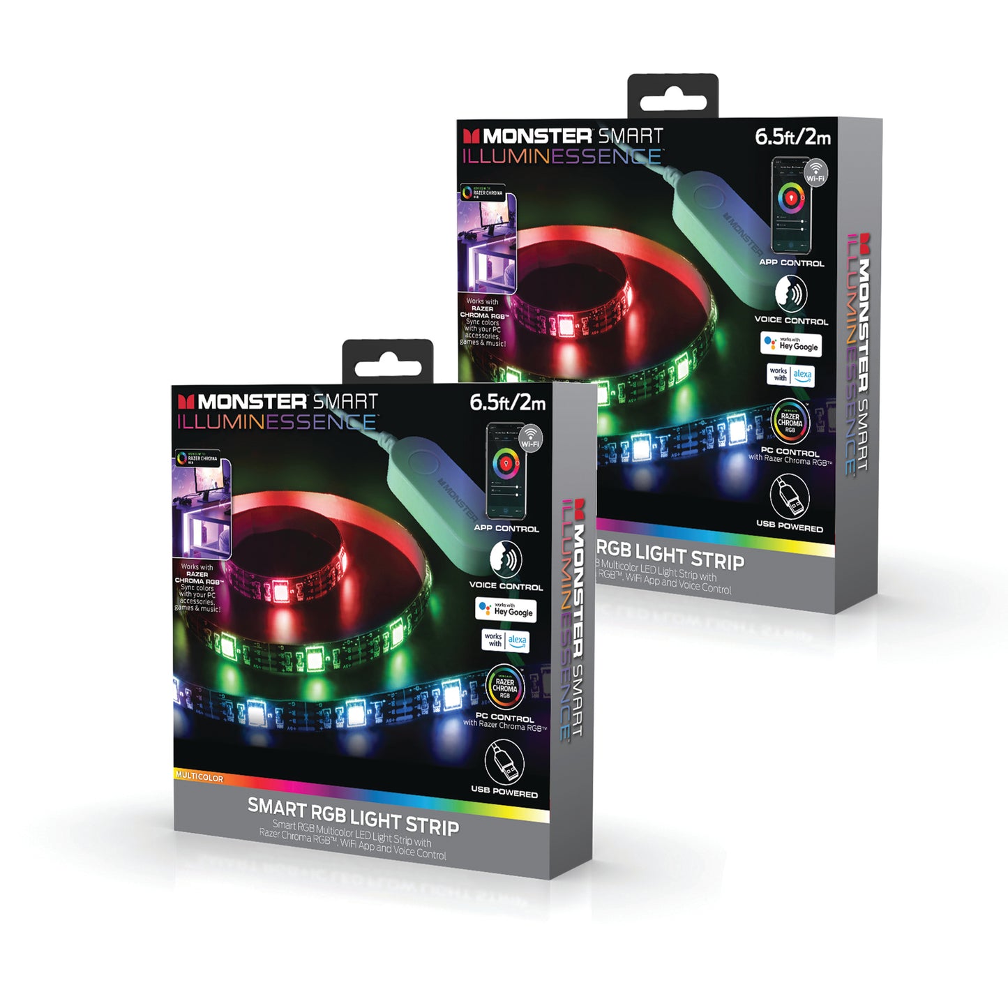 6.5ft Smart App Wifi Multi-Color LED Light Strip, Voice Activated