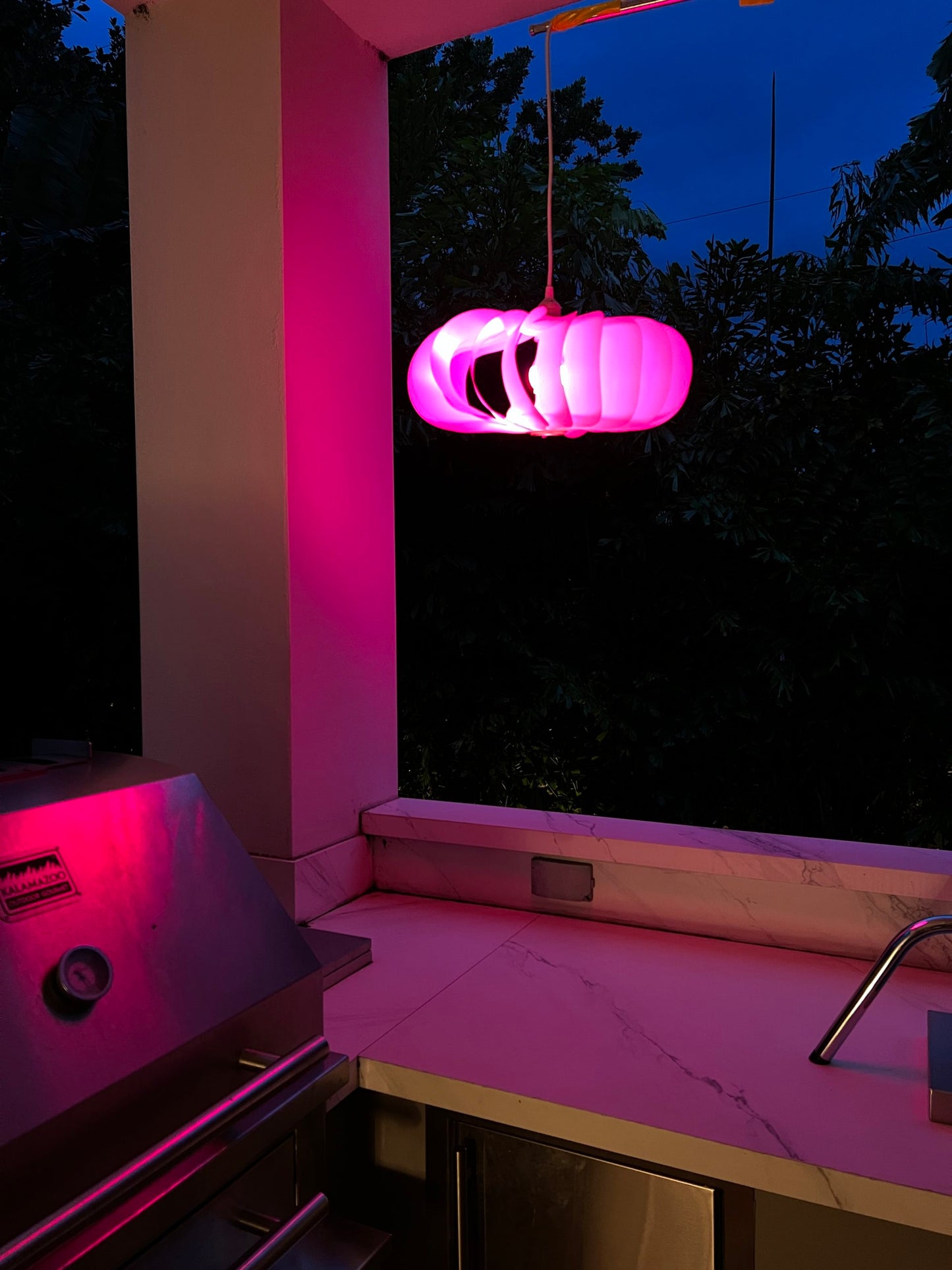 15ft Curved Smart App Multi-Color Hanging Pendant Light
