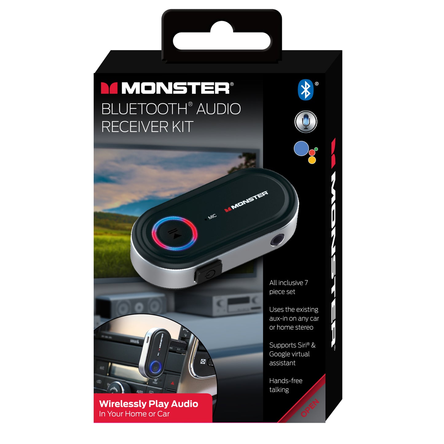 7-Piece Bluetooth Audio Receiver Kit, Great For Car/Home Use