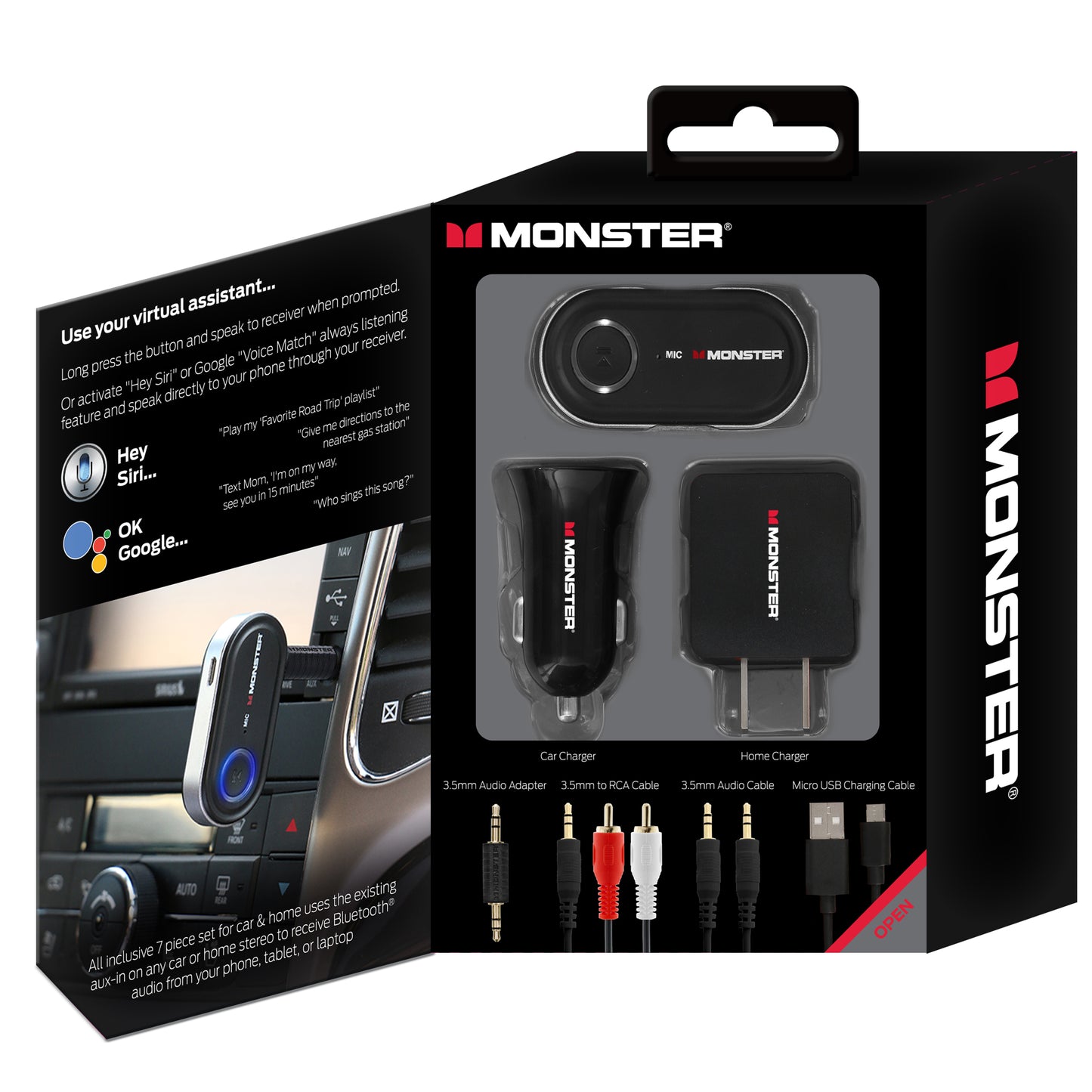 7-Piece Bluetooth Audio Receiver Kit, Great For Car/Home Use