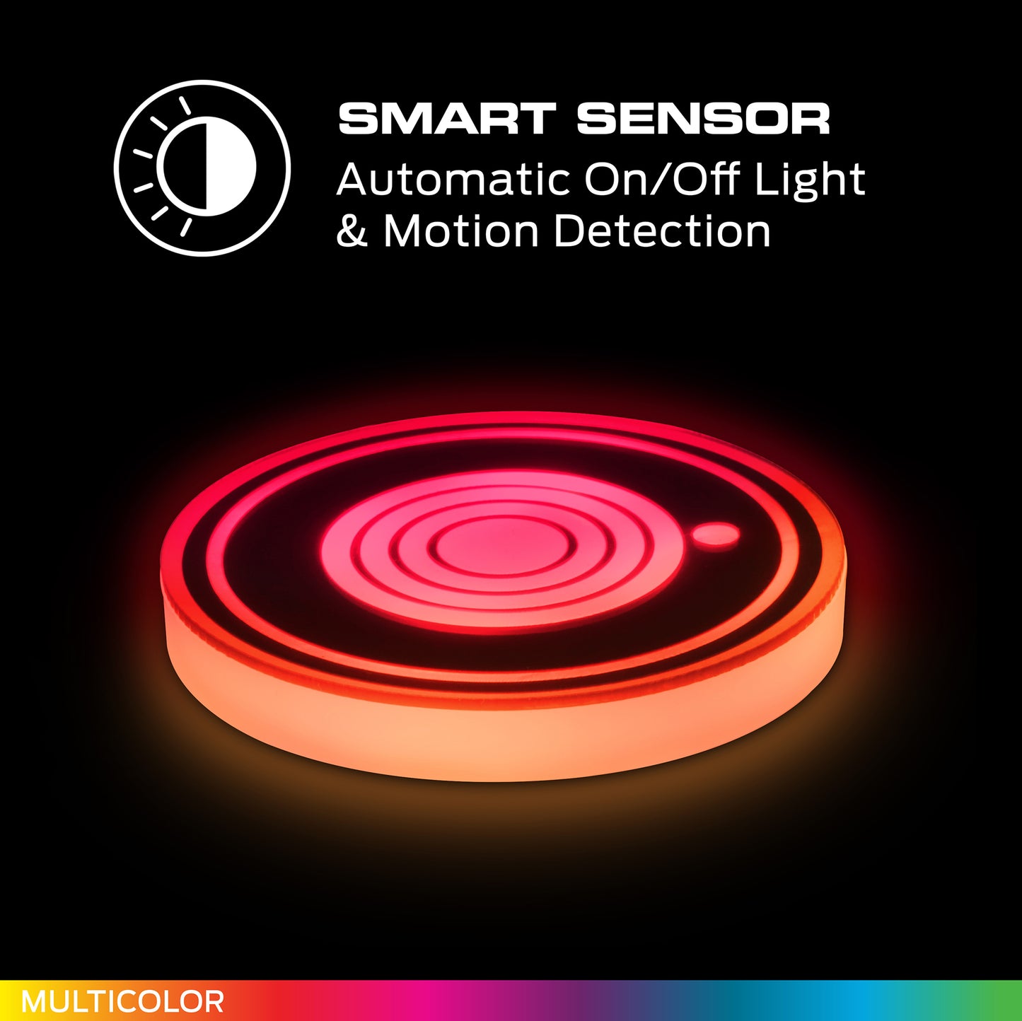 2 pack Multi-Color LED Cup Holder Sensor Lights, Coaster Rechargeable