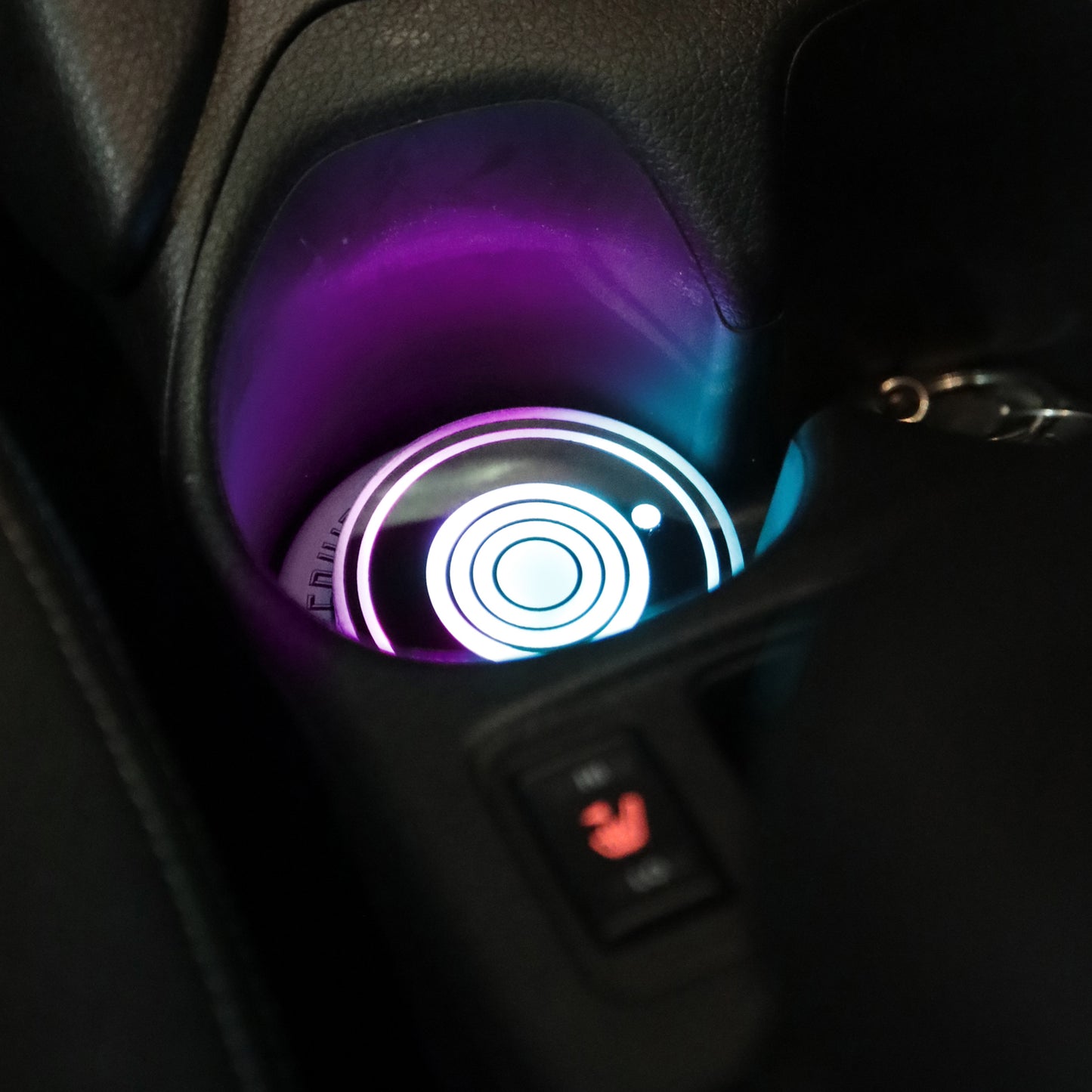 2 pack Multi-Color LED Cup Holder Sensor Lights, Coaster Rechargeable