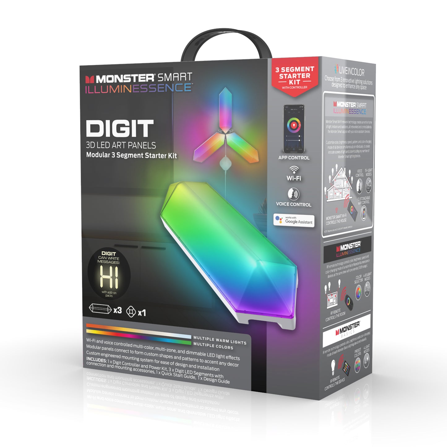 Smart Wi-Fi 3D 3-Segment Digit LED Art Panel Starter Kit