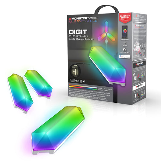 Smart Wi-Fi 3D 3-Segment Digit LED Art Panel Starter Kit
