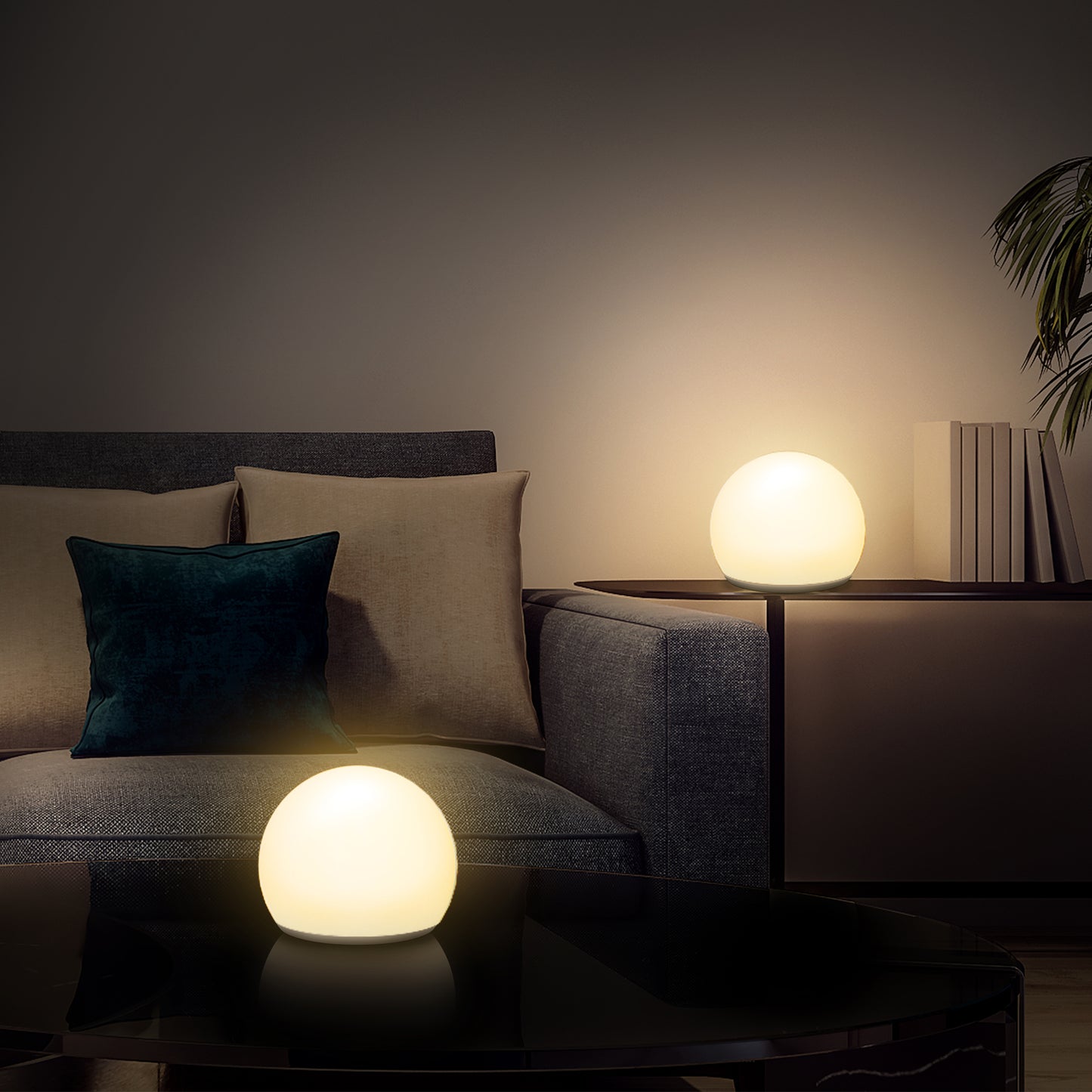 Smart 7" Portable Outdoor Multi-Color LED Light Orb, Rechargeable, Voice Control