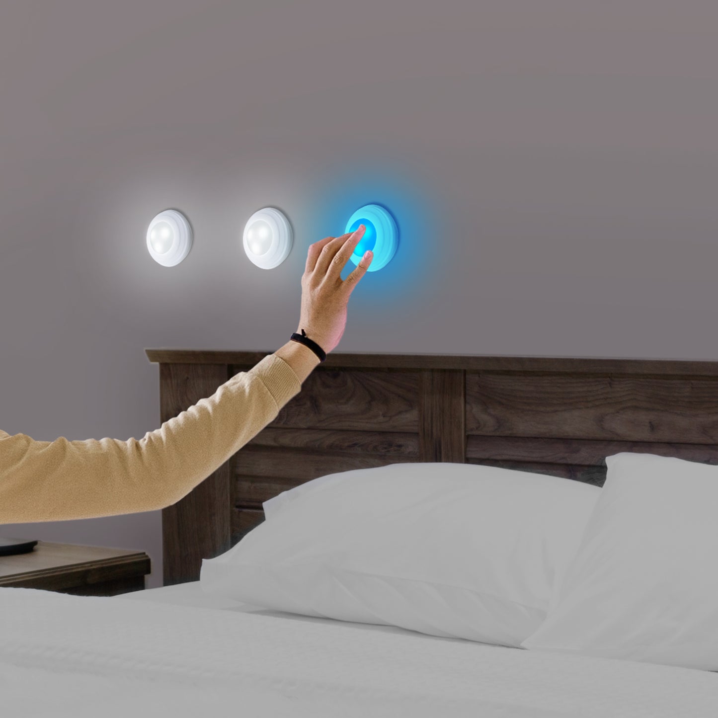 3 Pack Multicolor LED Touch Control Tap Lights with Remote Control