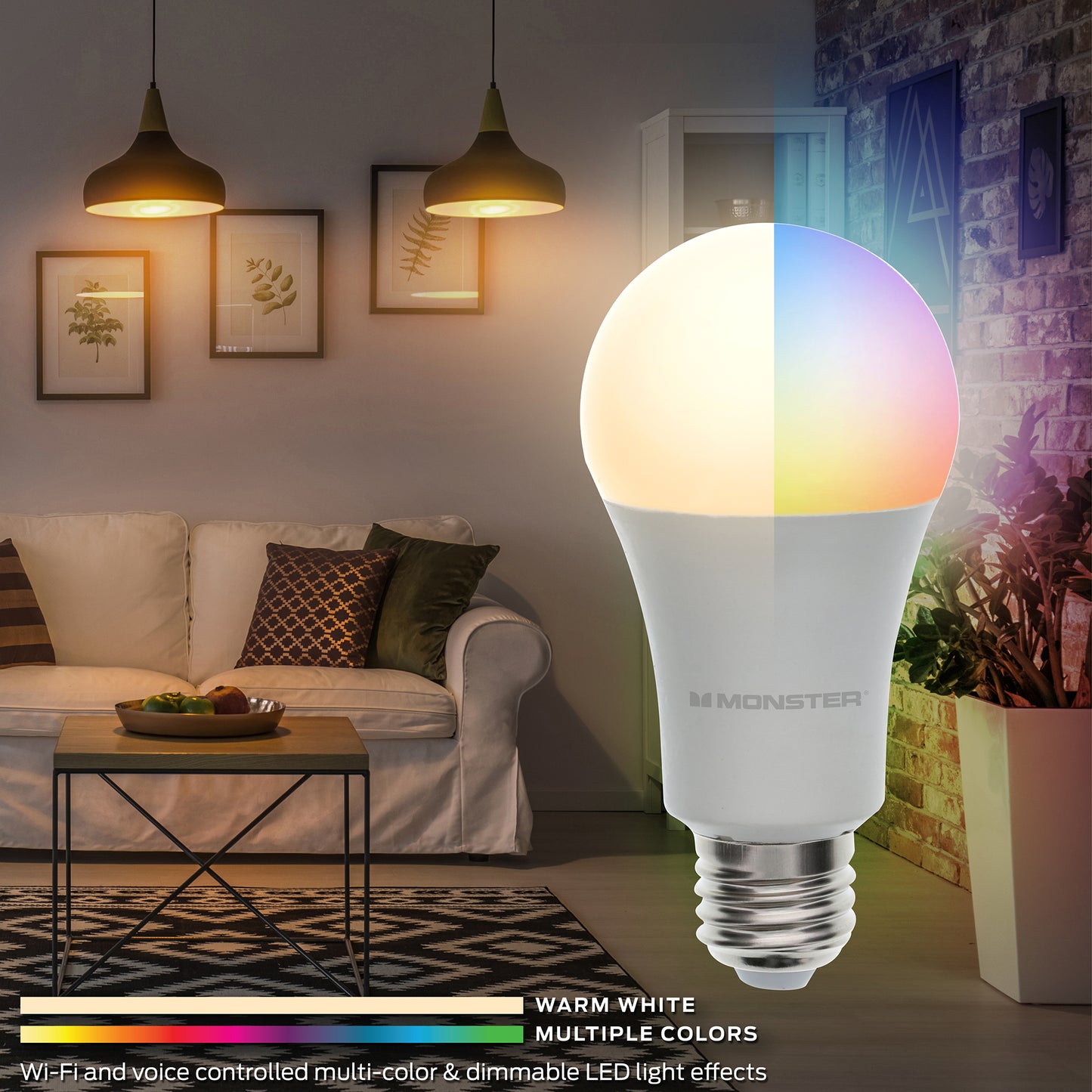 2-Pack Multi-Color and Warm-White Smart LED 60W Light Bulb E26 A19