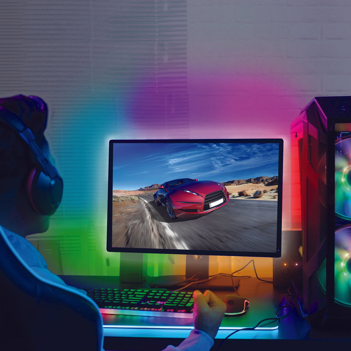 Smart Color Flow Indoor LED Light Strip, Multiple Colors at Once
