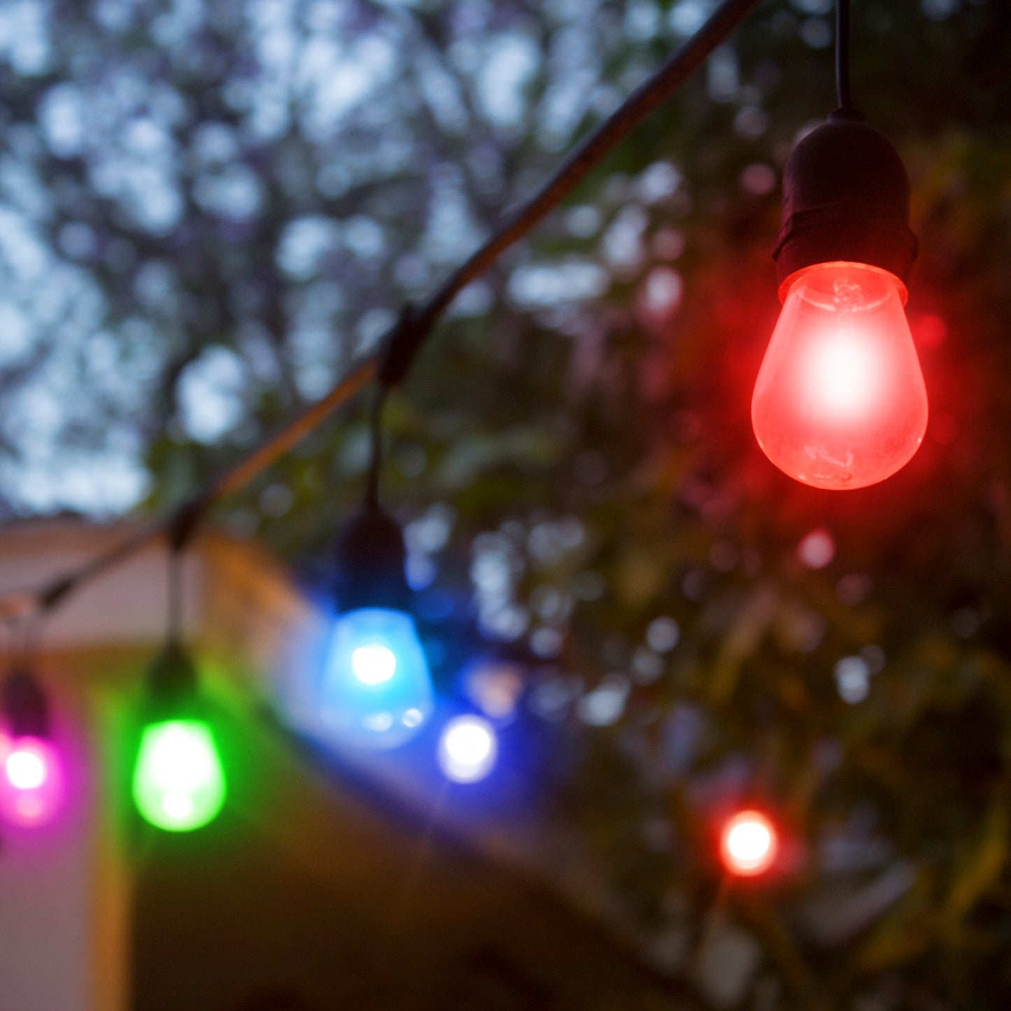 Smart App Wi-Fi 35ft Outdoor Water-Resistant Bistro Patio LED String Light, Multi-Zone, Voice Control