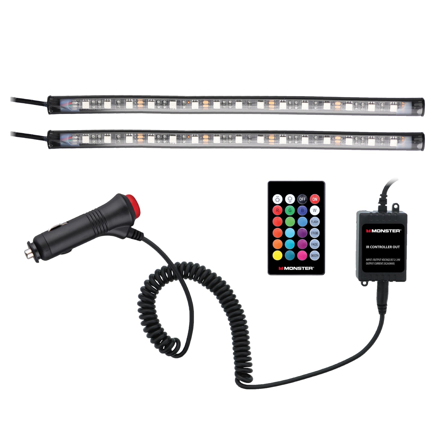 2-Pack Bluetooth Car Interior LED Accent Lights
