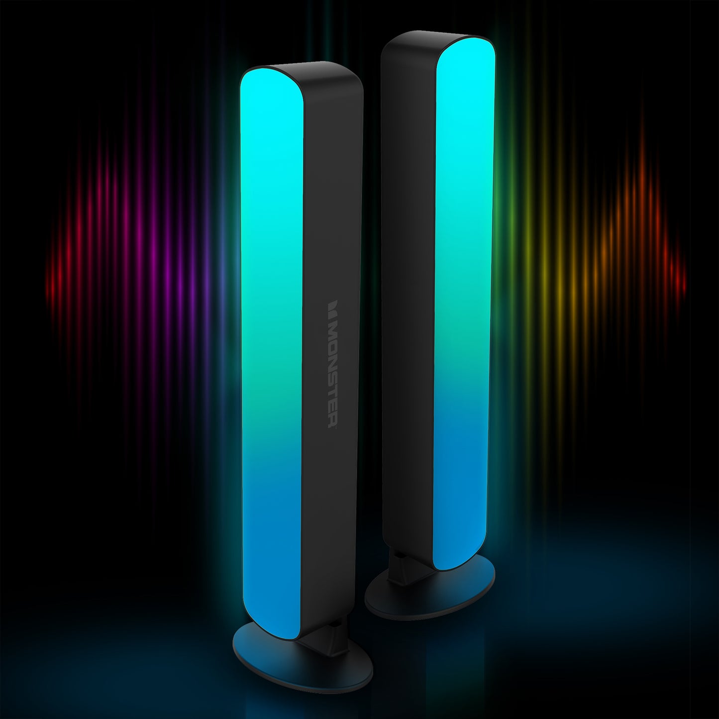2-Pack Multi-Color LED Light Bar with Multi-Position Base