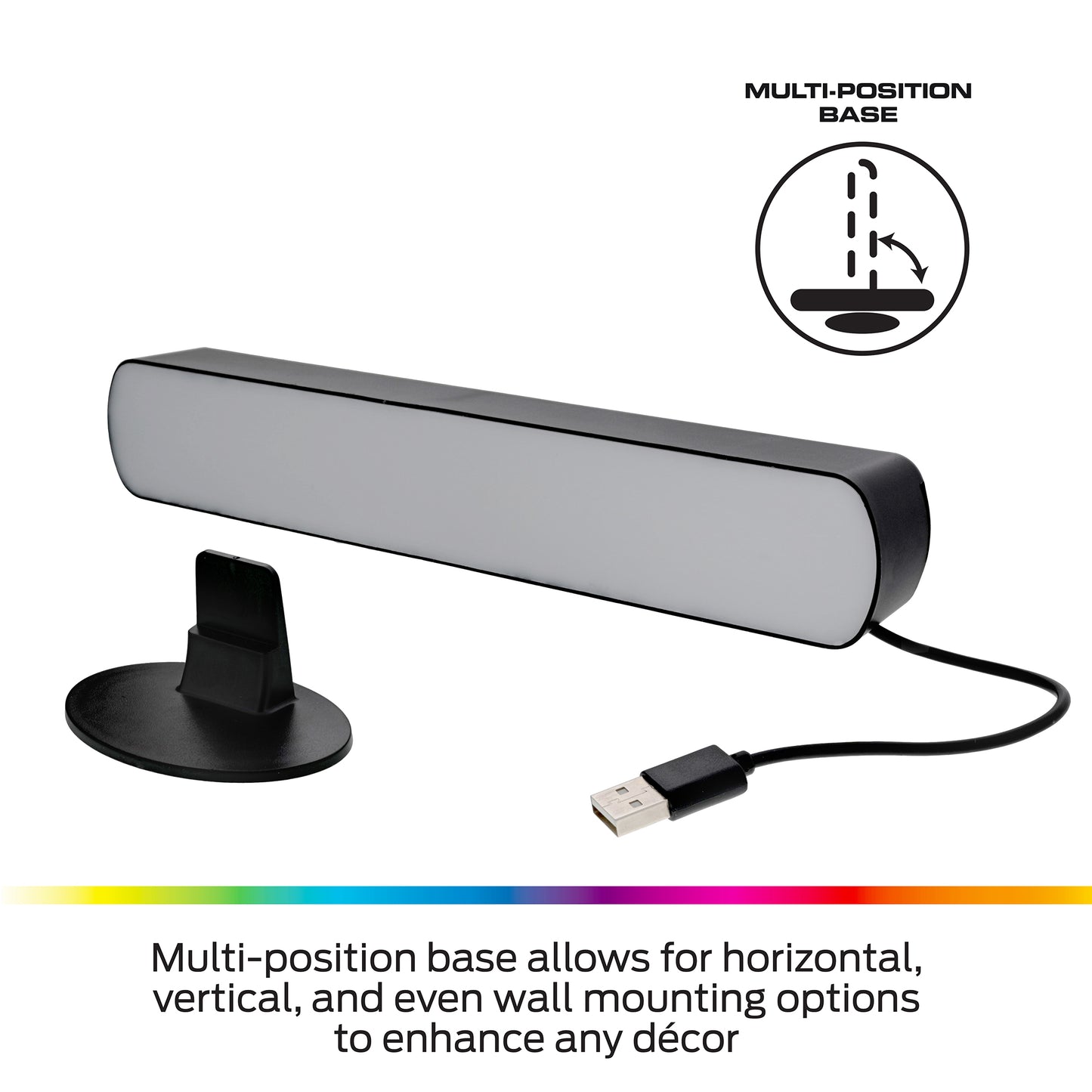 2-Pack Multi-Color LED Light Bar with Multi-Position Base