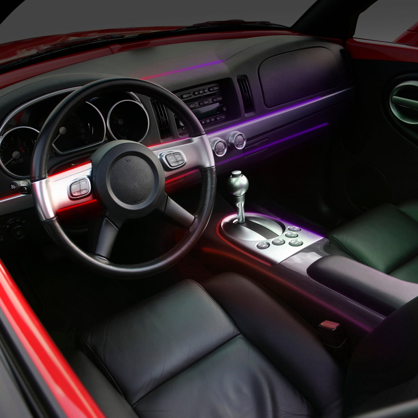 Smart Fiber Optic Wire Bluetooth Sound-Reactive Multi-Color Car Interior Lighting Kit
