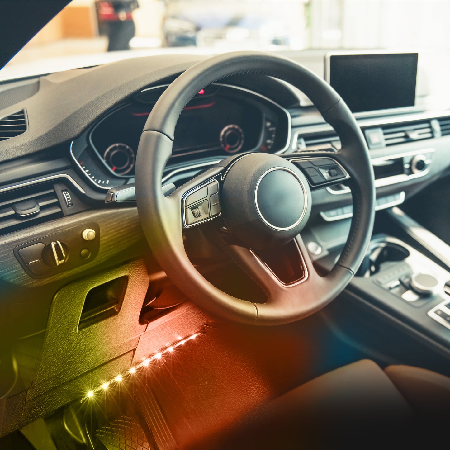 4-Pack Smart App Sound-Reactive Multi-Color LED Car Interior Lights, Bluetooth