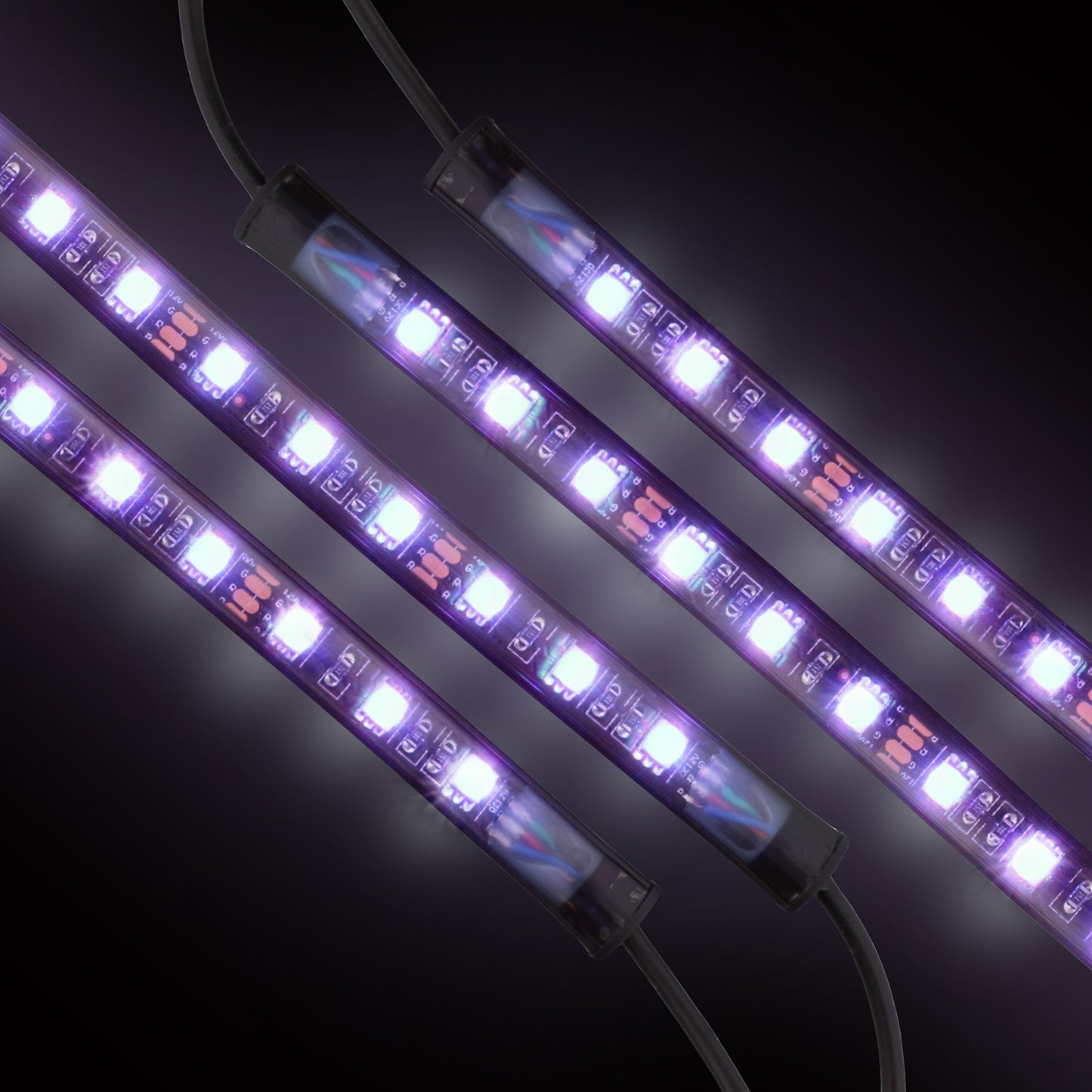 4-Pack Smart App Sound-Reactive Multi-Color LED Car Interior Lights, Bluetooth