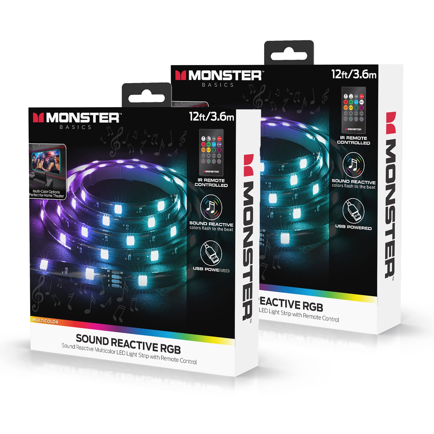 Sound Reactive Multicolor Indoor LED Light Strip, Remote Controlled