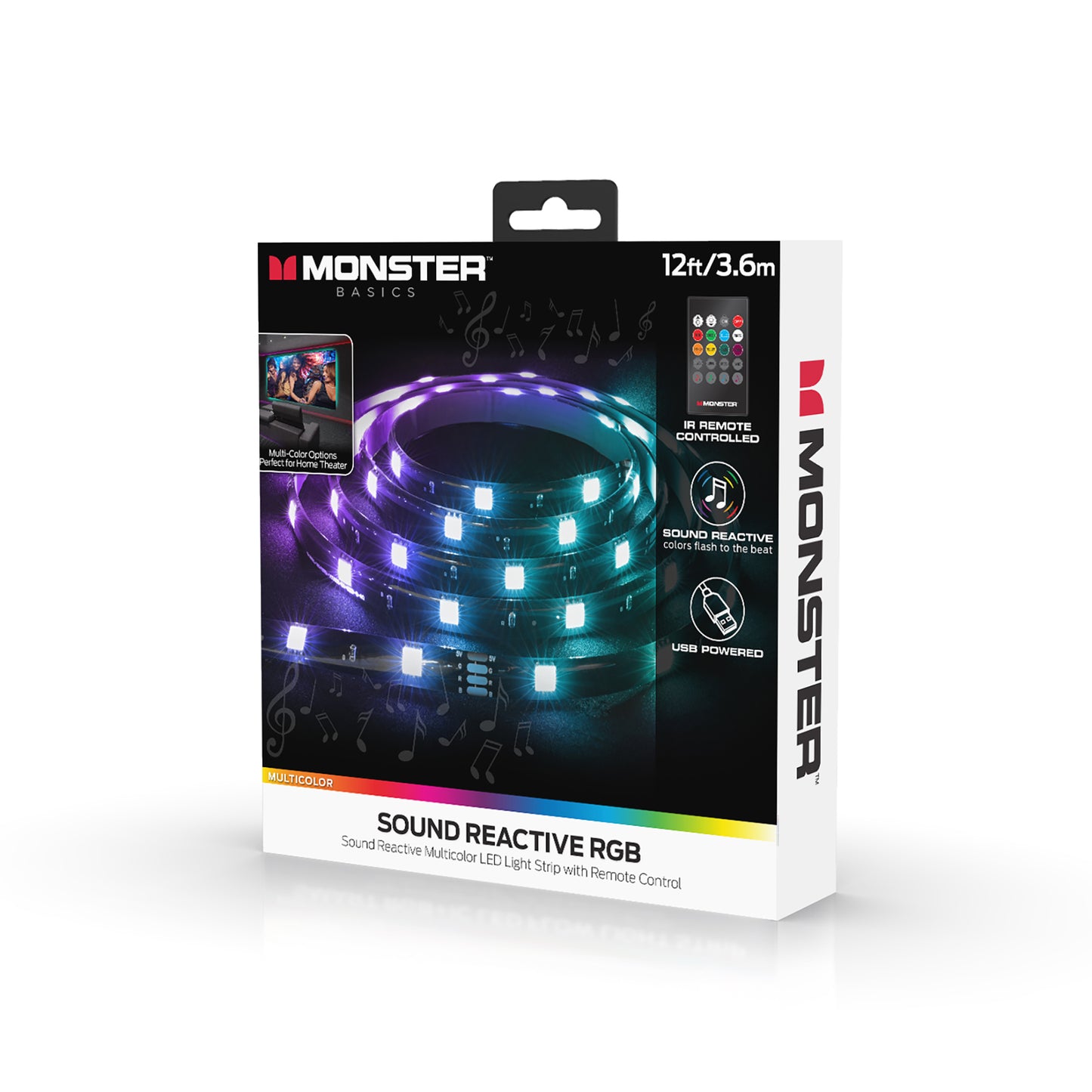 Sound Reactive Multicolor Indoor LED Light Strip, Remote Controlled