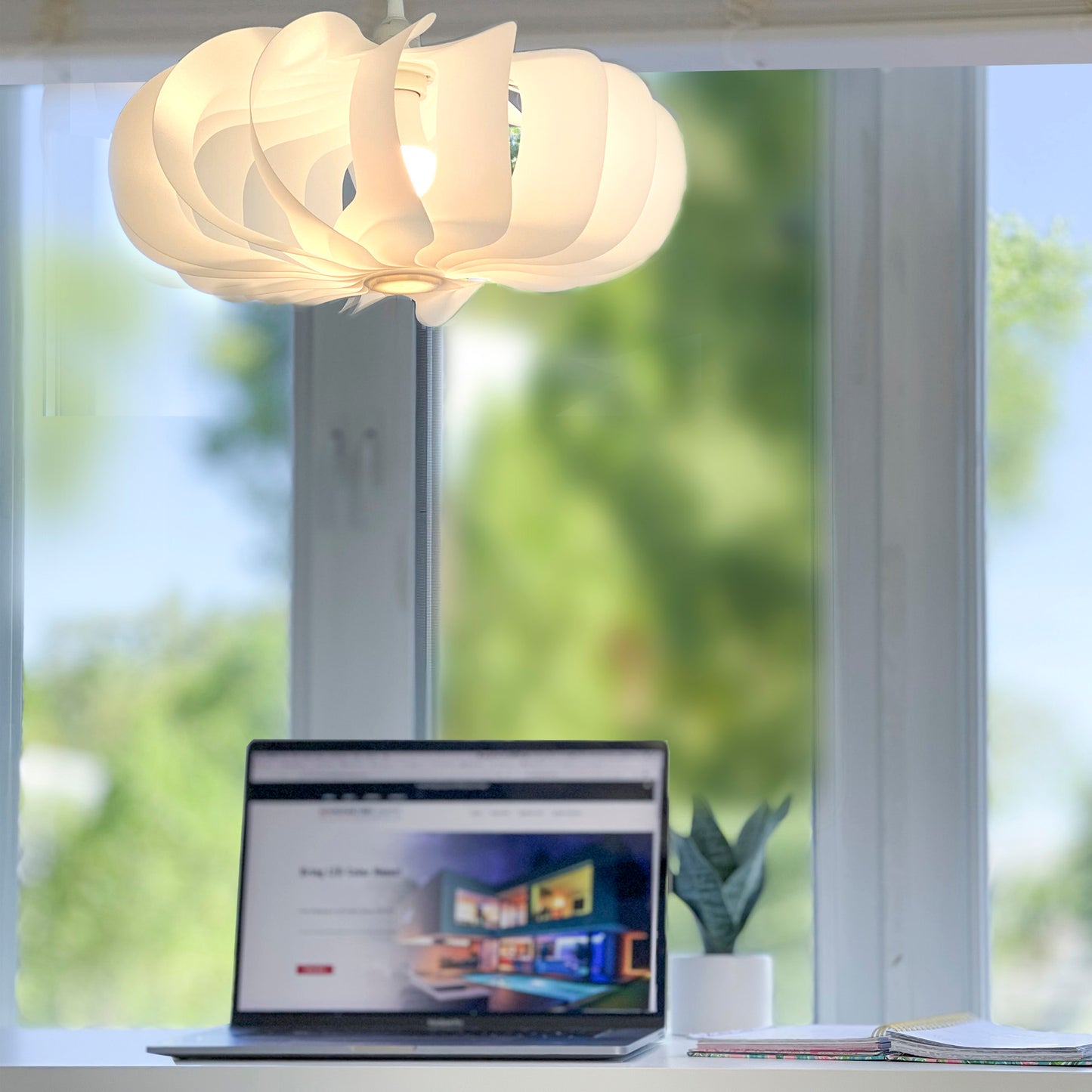 15ft Curved Smart App Multi-Color Hanging Pendant Light
