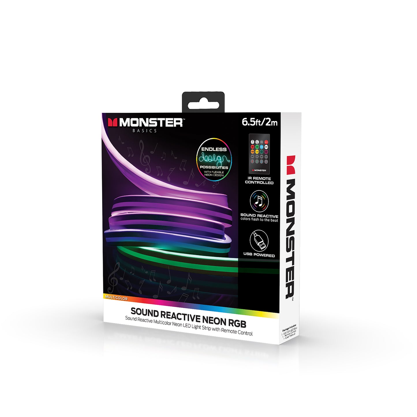 6.5ft Sound Reactive Neon Flex+ Light and 3D Memory Wire Core