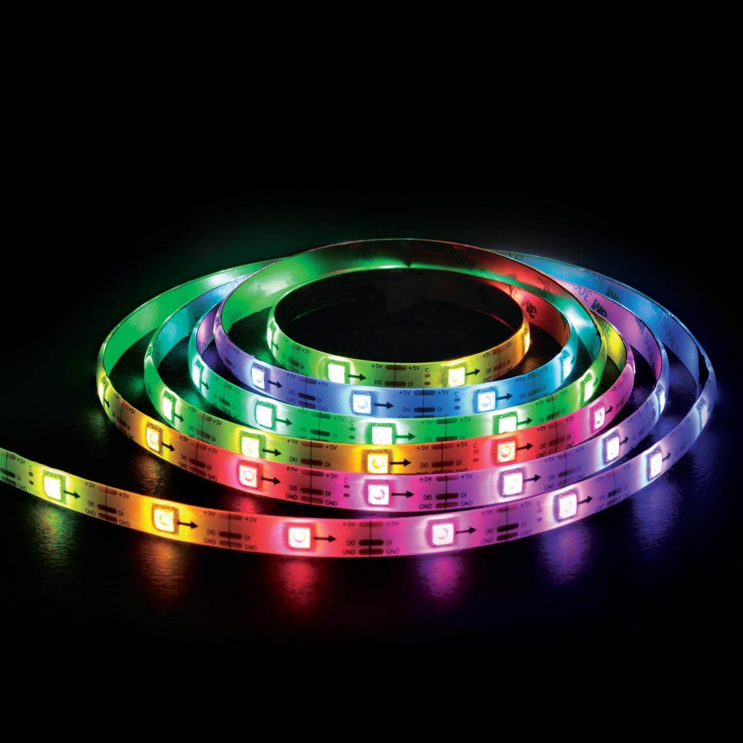 16.4ft Sound Reactive Multi-color Color Flow Effect LED Light Strip with Remote Control