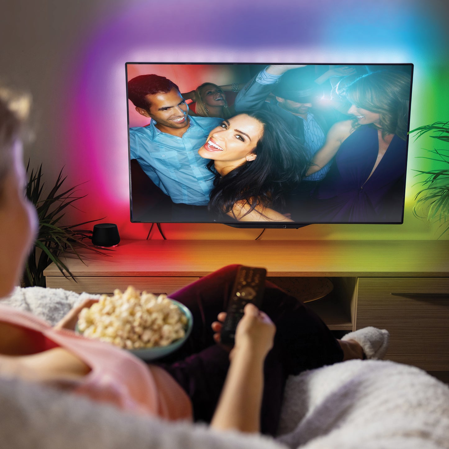 Sound Reactive Color Flow Indoor LED Light Strip, Remote Controlled