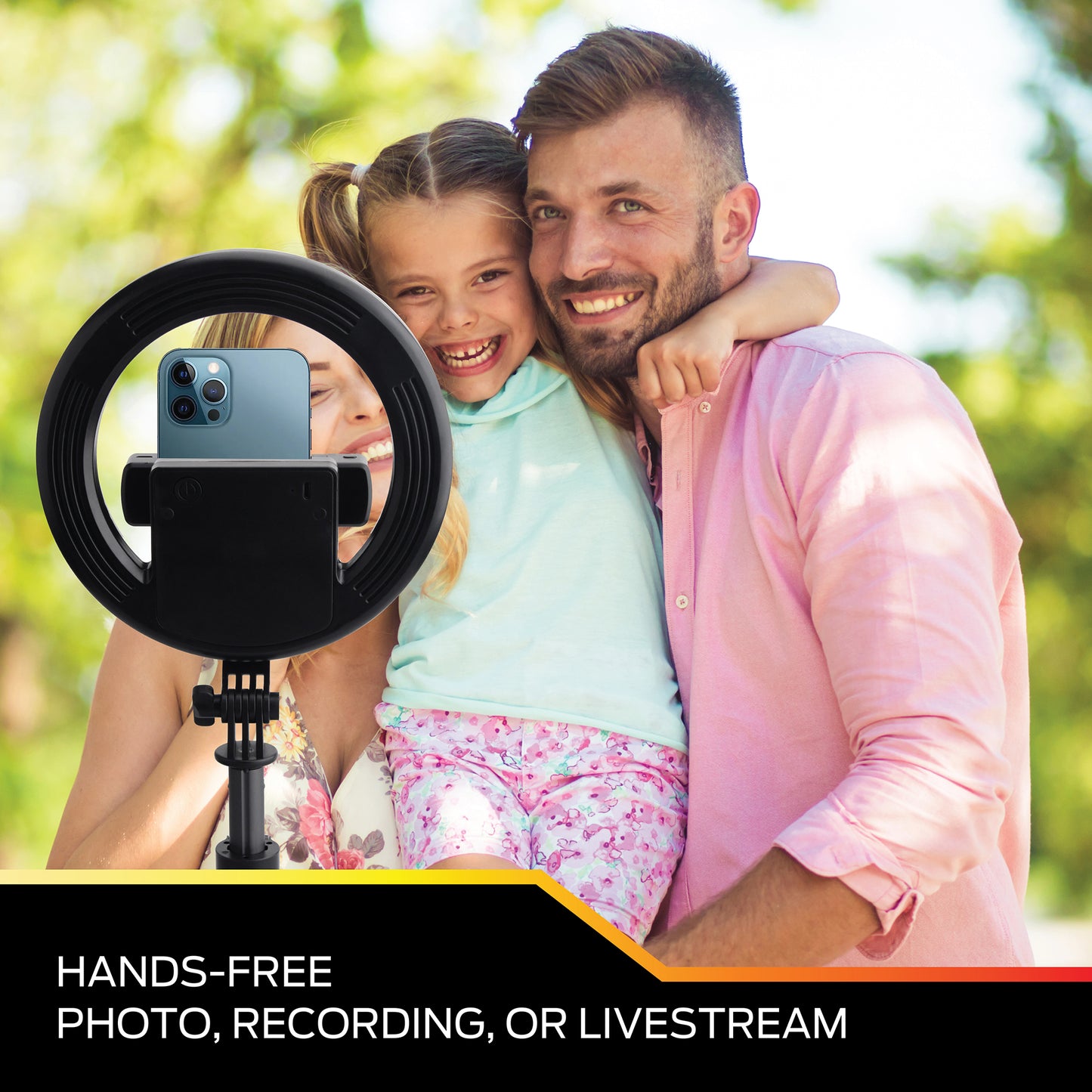 Multi-White 7” LED Ring Light, Phone Mount