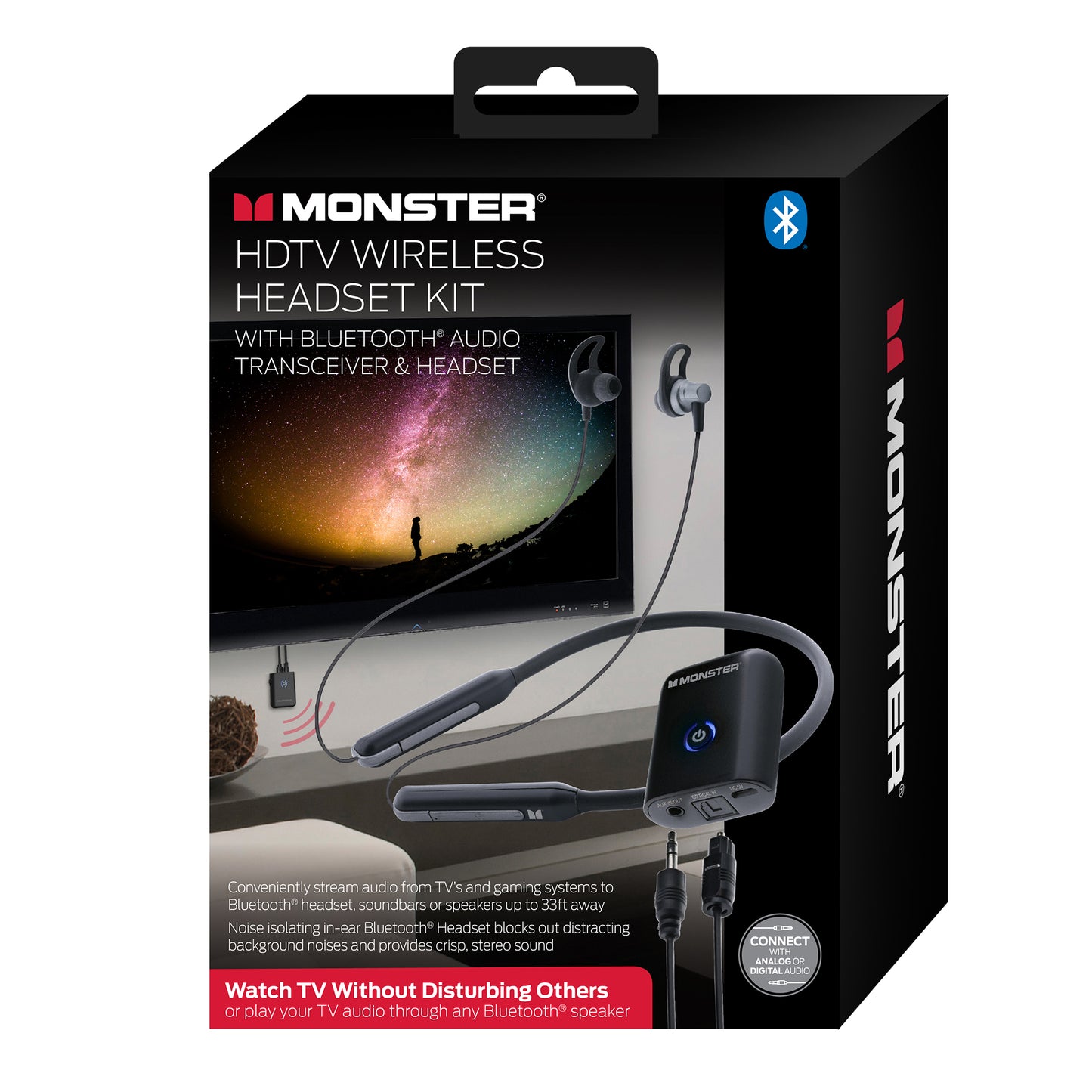 Wireless Earbuds Headset with Neckband, Stream TV/Gaming Audio