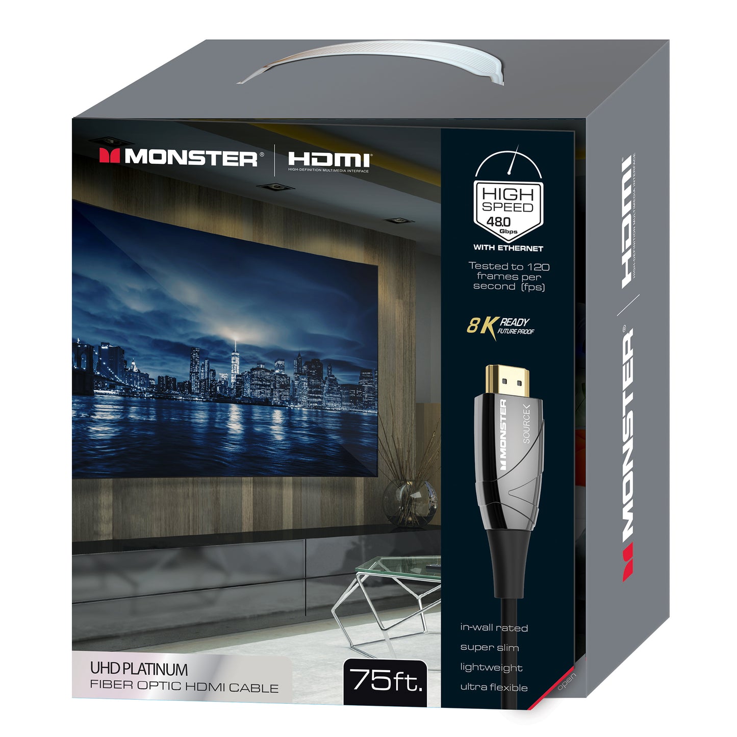 Platinum UHD Fiber Optic HDMI Cable, 4K Resolution HD Quality, 7.2 Surround Sound