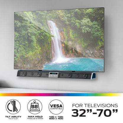 Tilt Motion Wall Mount For 32-70” TVs and Adjustable Soundbar Mount
