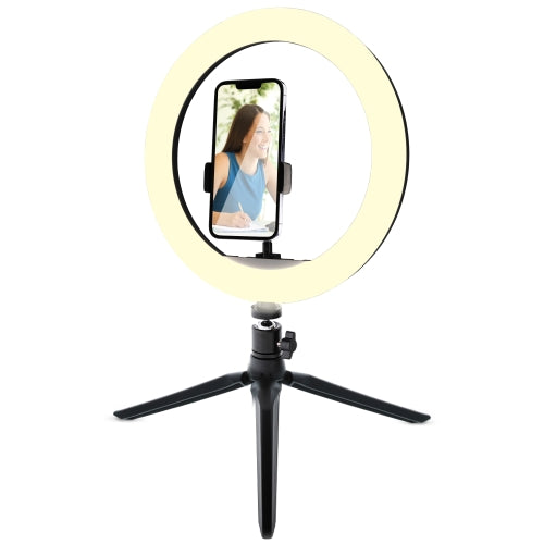 12 inch Multi White LED Ring Light, Clip-on Phone Mount, Live Videos, Vlogging