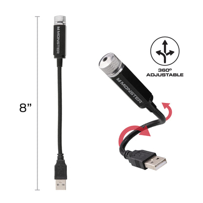 8" Red Starry Night LED Laser Light: USB-Powered Laser Accent