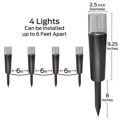 Smart Sound Reactive Pathway LED Lights, 4 Individually Controlled Dimmable LEDs, IP44 Water & Weather Resistant